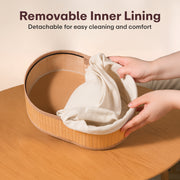 RIOWARE Natural Bamboo Storage Rectangular Basket Bins Organizer, Pack of 3